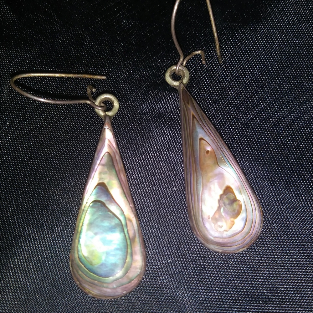 Vintage Mexican Sterling Abalone earrings